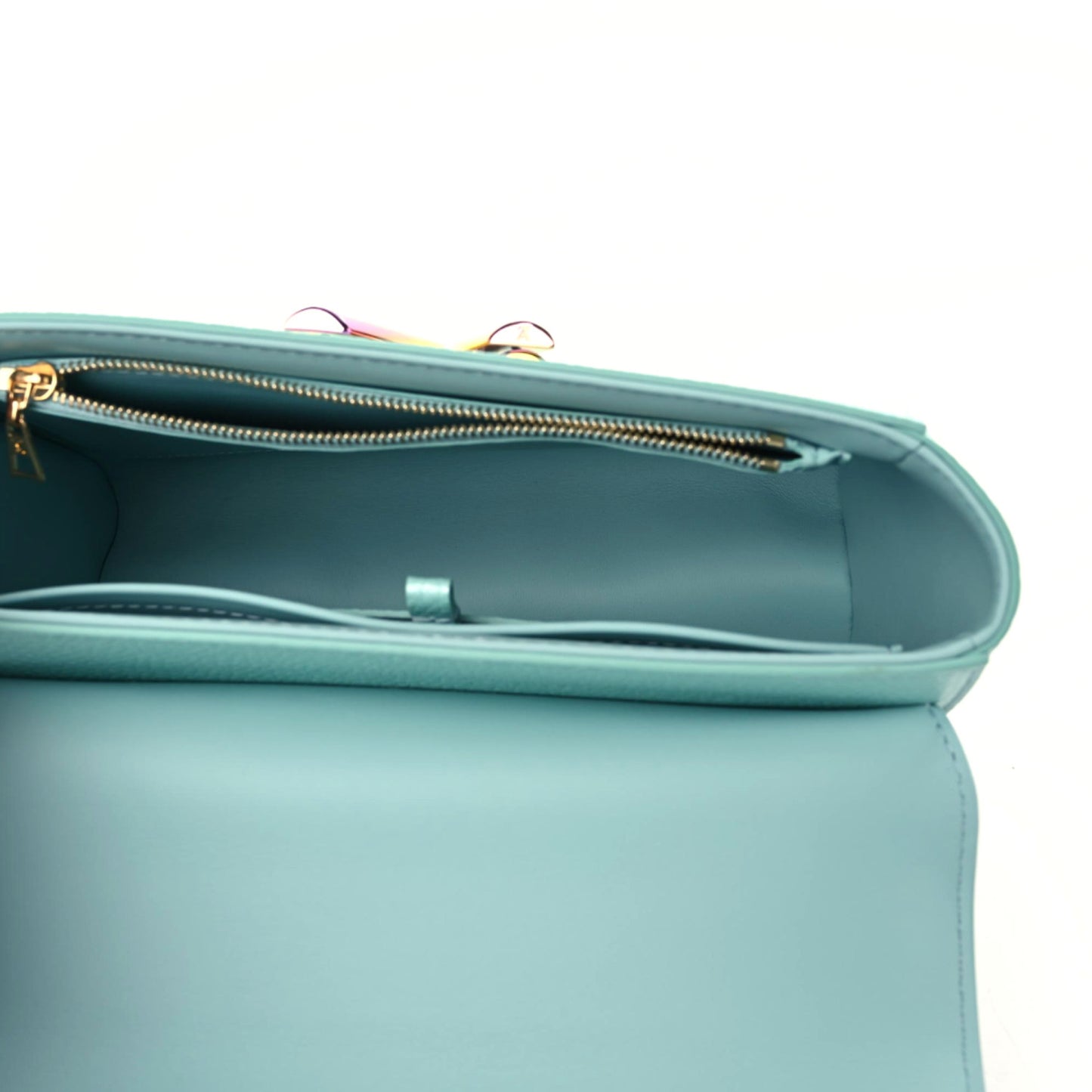 Iridescent Grained Calfskin Summer Splash Twist MM Blue