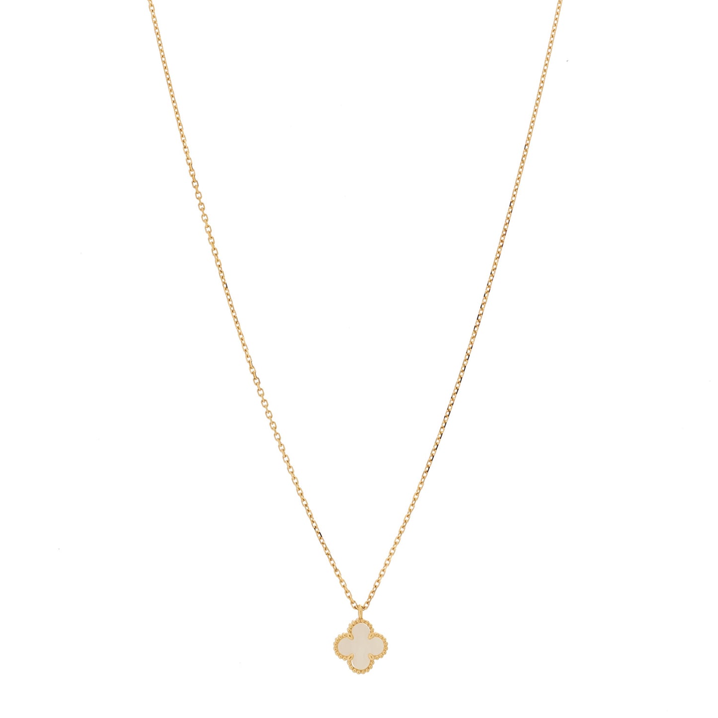 18K Yellow Gold Mother of Pearl Sweet Alhambra Pendant Necklace