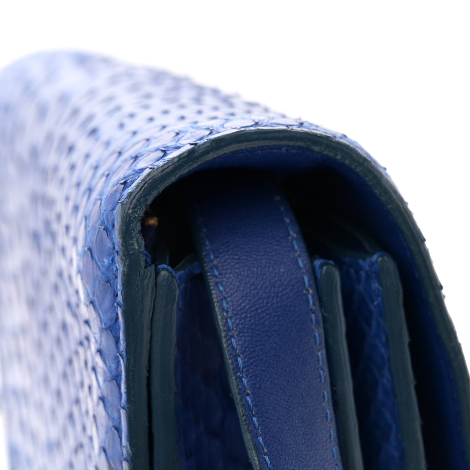 Celine Snakeskin Medium Classic Box Flap Blue 14 of 14
