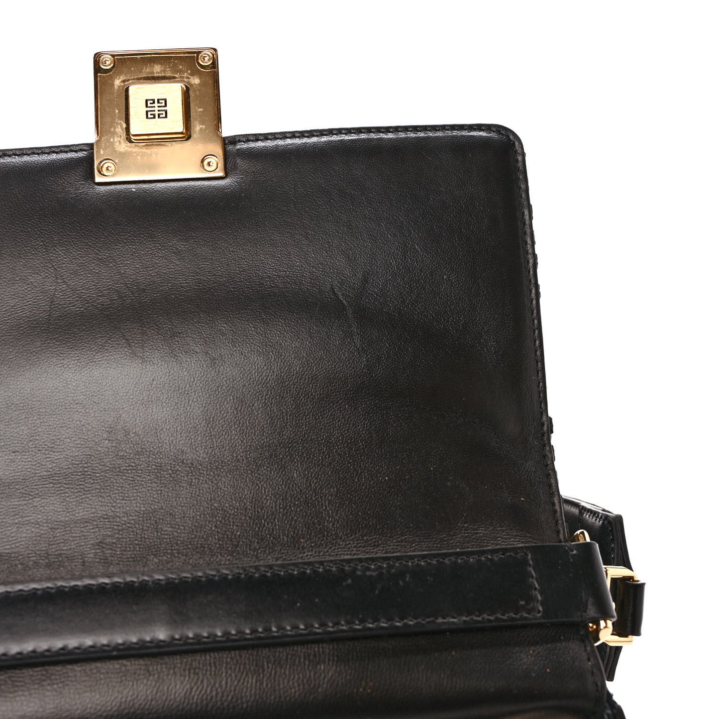 Canvas Woven Embroidered Small 4G Bag With Chain Black