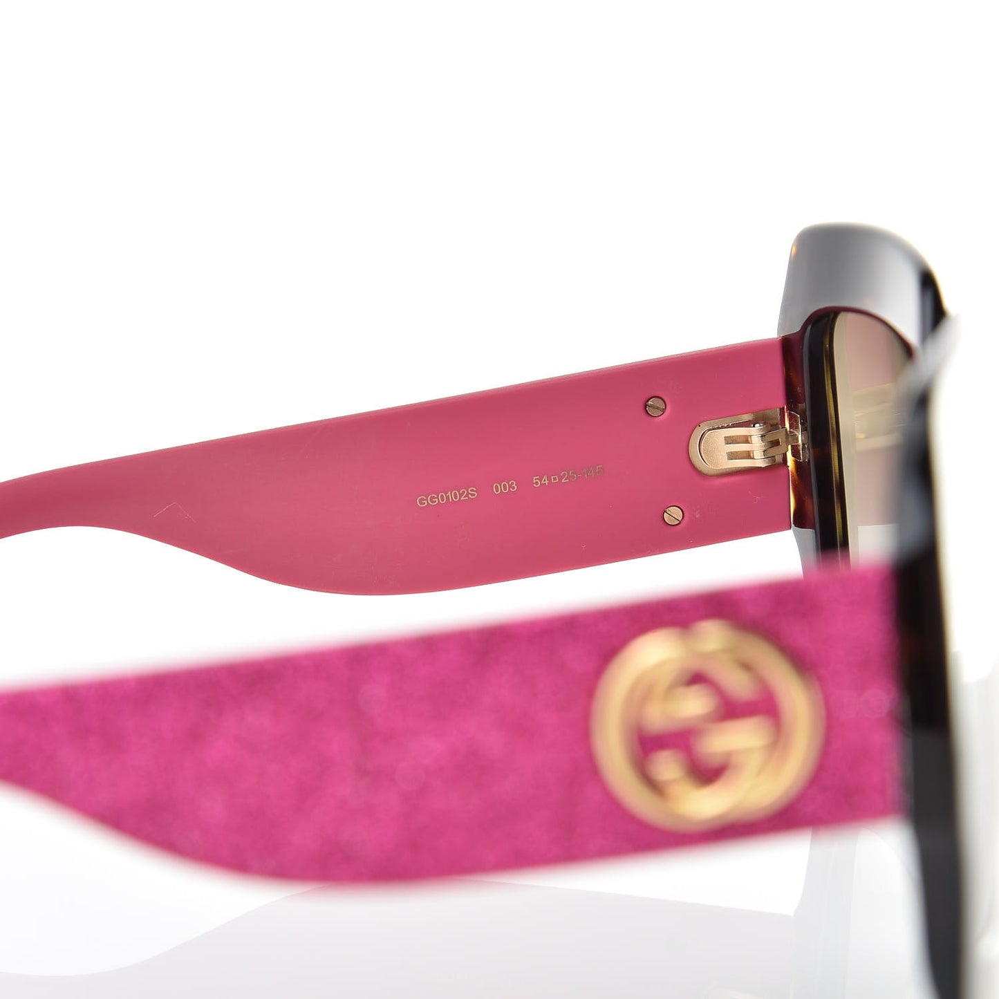 Square Frame GG0102S Sunglasses Glitter Pink Multi