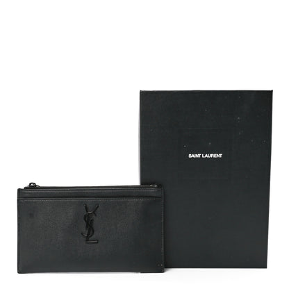 Saint Laurent Grain De Poudre Monogram Bill Pouch Black 14 of 14
