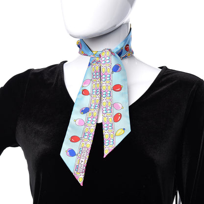 Hermes Silk Parures Des Maharajas Twilly Ciel Black Rose Vif 2 of 7