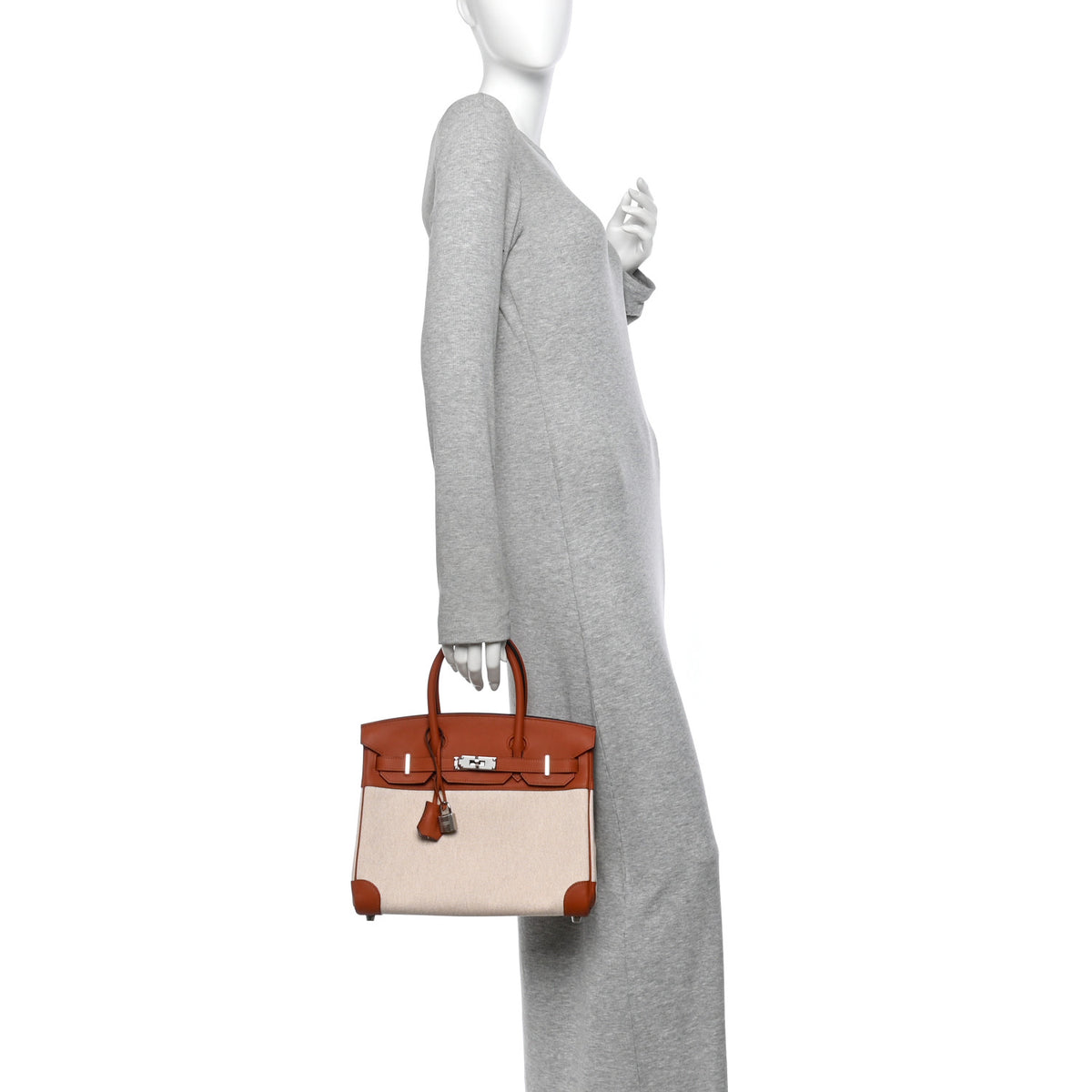 Toile Swift Verso Birkin 30 Cuivre Mauve Pale