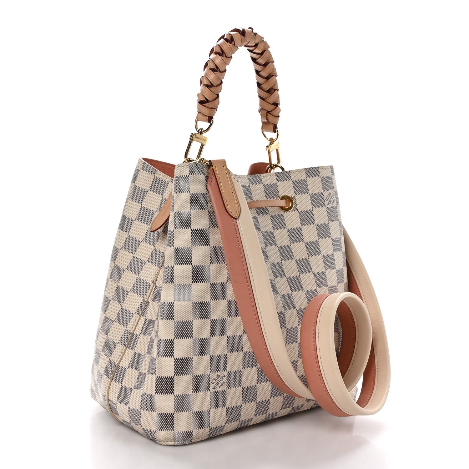Louis Vuitton Damier Azur Braided Neonoe BB Pink 3 of 12
