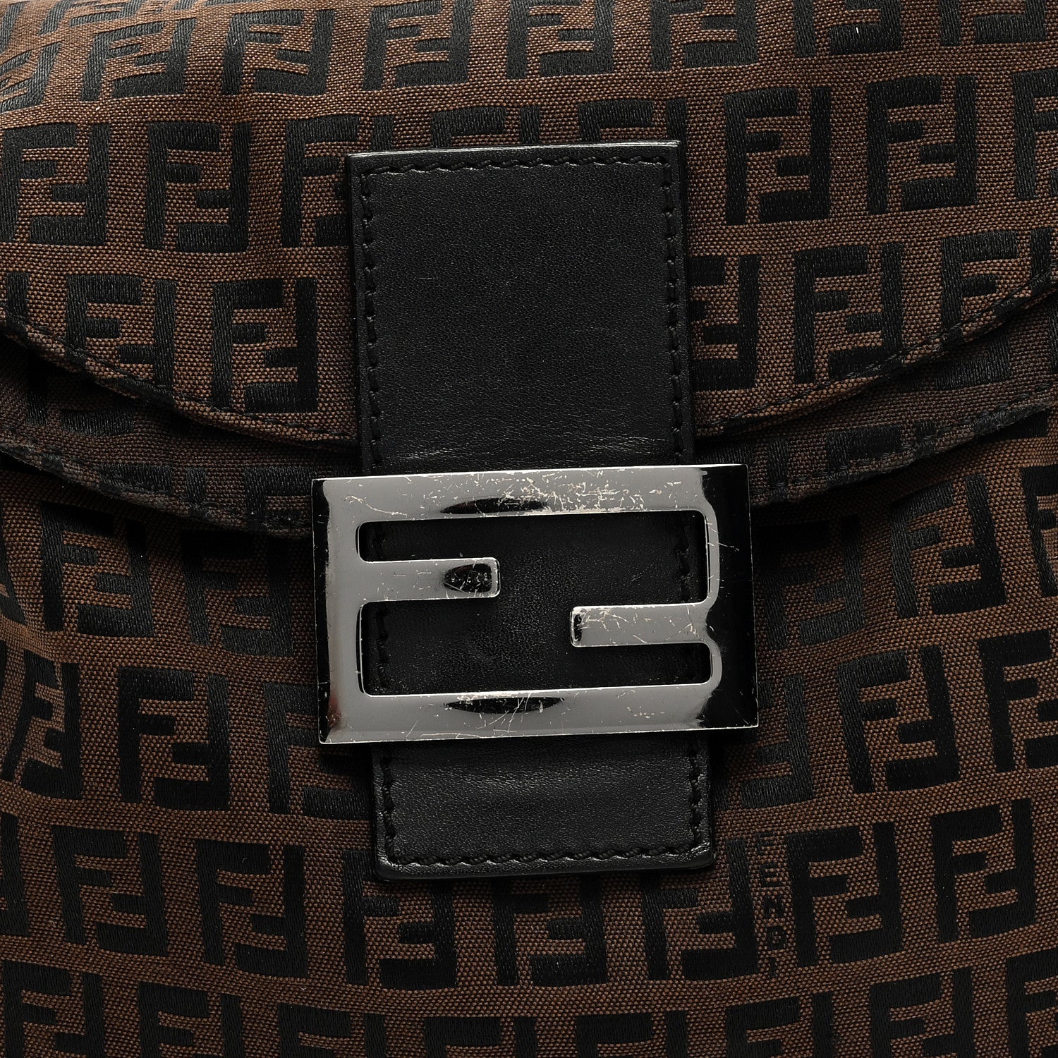 Fendi Zucchino Vitello Mama Baguette Black Moro 7 of 9