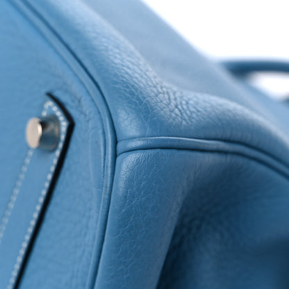 Hermes Taurillon Clemence Birkin 35 Blue Jean 11 of 14