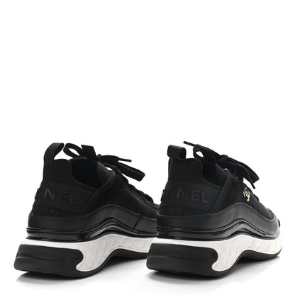 Chanel Velvet Calfskin Mixed Fibers CC Sneakers 40.5 Black 4 of 8