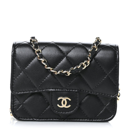 Chanel Lambskin Quilted Chain Belt Bag Black 1 of 11