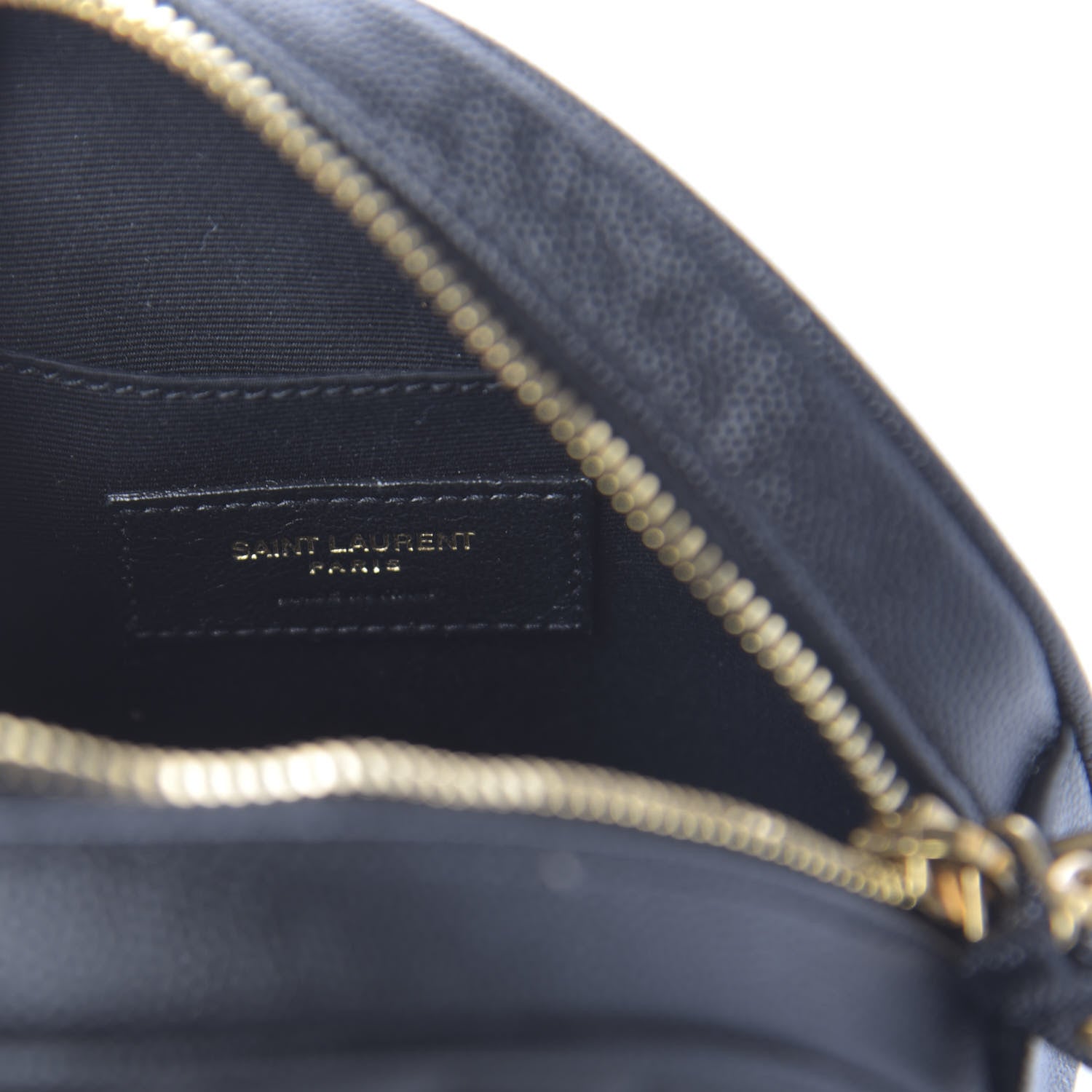 Saint Laurent Grain De Poudre Matelasse Chevron Quilted Round Vinyle Camera Bag Black 7 of 8