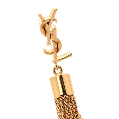 Saint Laurent Metal Monogram Loulou Tassel Earrings Gold 4 of 5