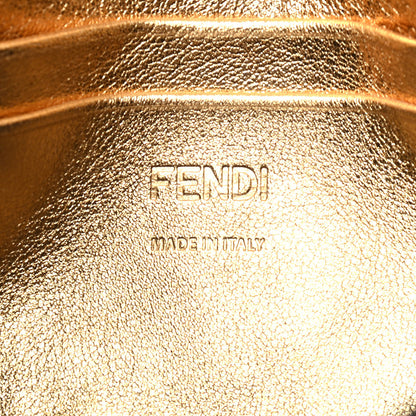 Fendi Vitello Catalan Mirror FF 1974 Embossed Mini Baguette Gold 6 of 9