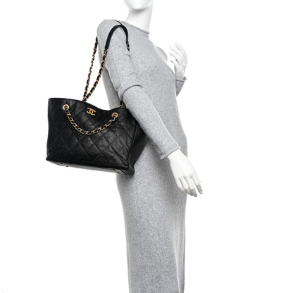 Chanel Caviar Quilted Small Shopping Tote Black 2 of 11