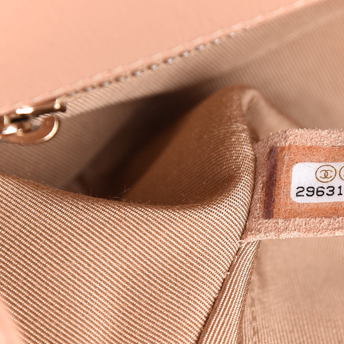 Shiny Aged Calfskin Quilted Mini Hold The Line Flap Beige