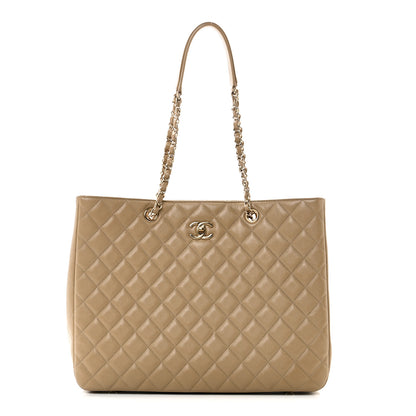 Chanel Caviar Quilted Large Shopping Tote Dark Beige 1 of 10