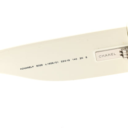 Chanel Acetate Square Sunglasses 6058 Black White 5 of 9