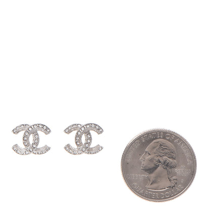 Chanel Crystal CC Earrings Silver 2 of 5