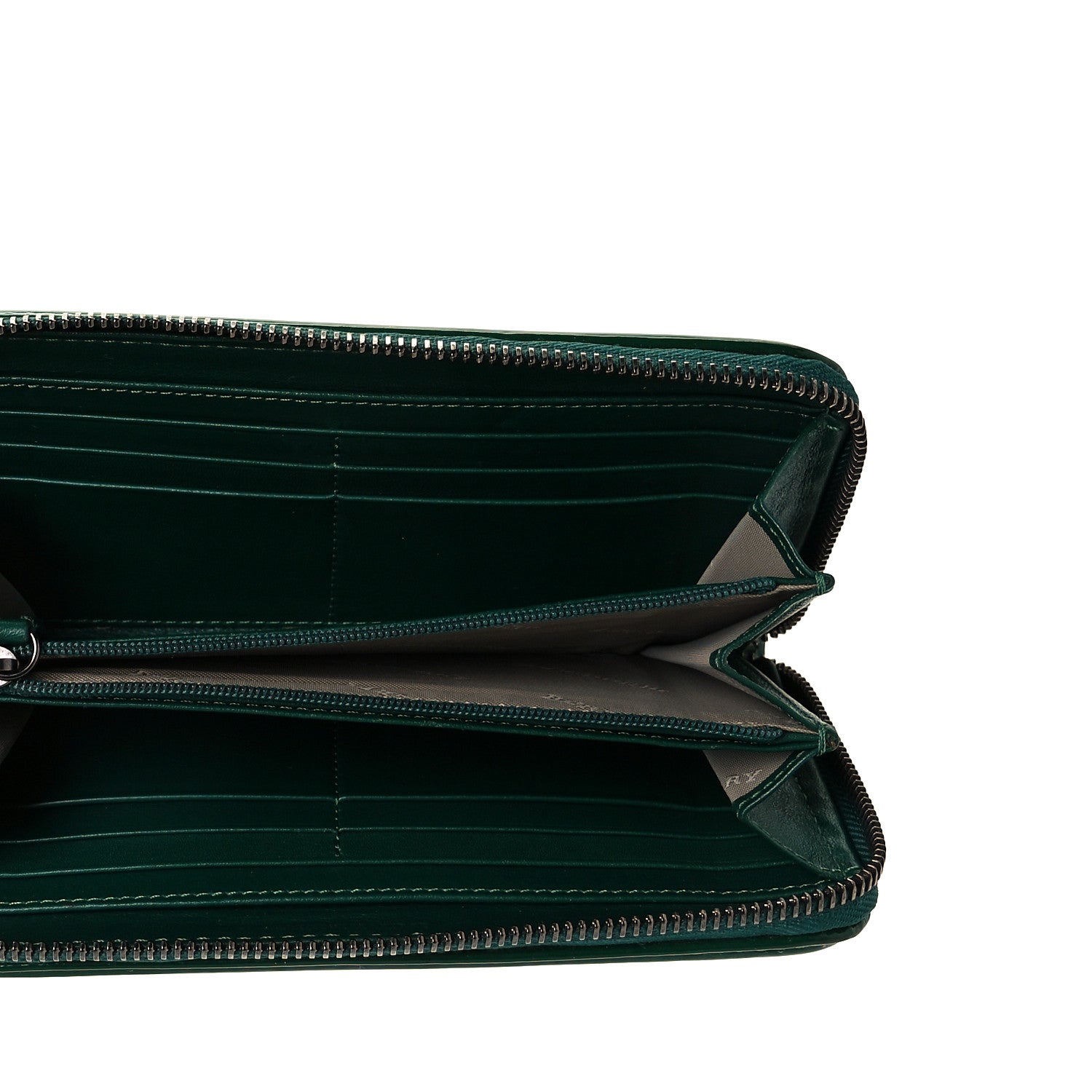 Burberry Patent Check Embossed Large Zip Around Wallet Veridian Green 9 of 10