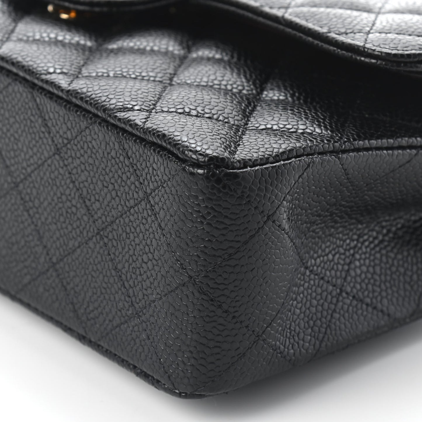 Caviar Quilted Small Double Flap Black