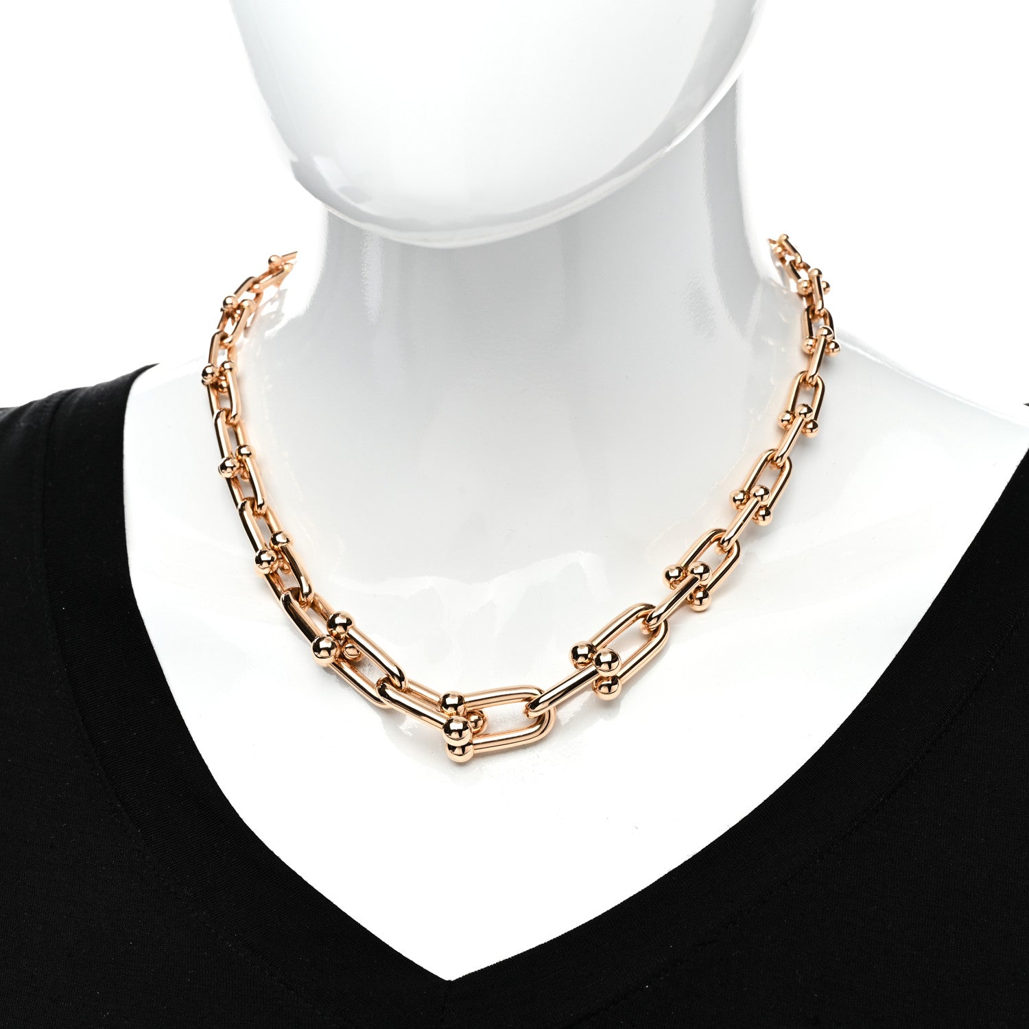 Tiffany 18K Rose Gold Hardwear Graduated Link Necklace 2 of 5