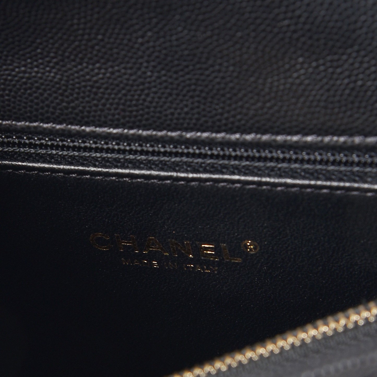 Caviar Lizard Quilted Small Coco Handle Flap Black