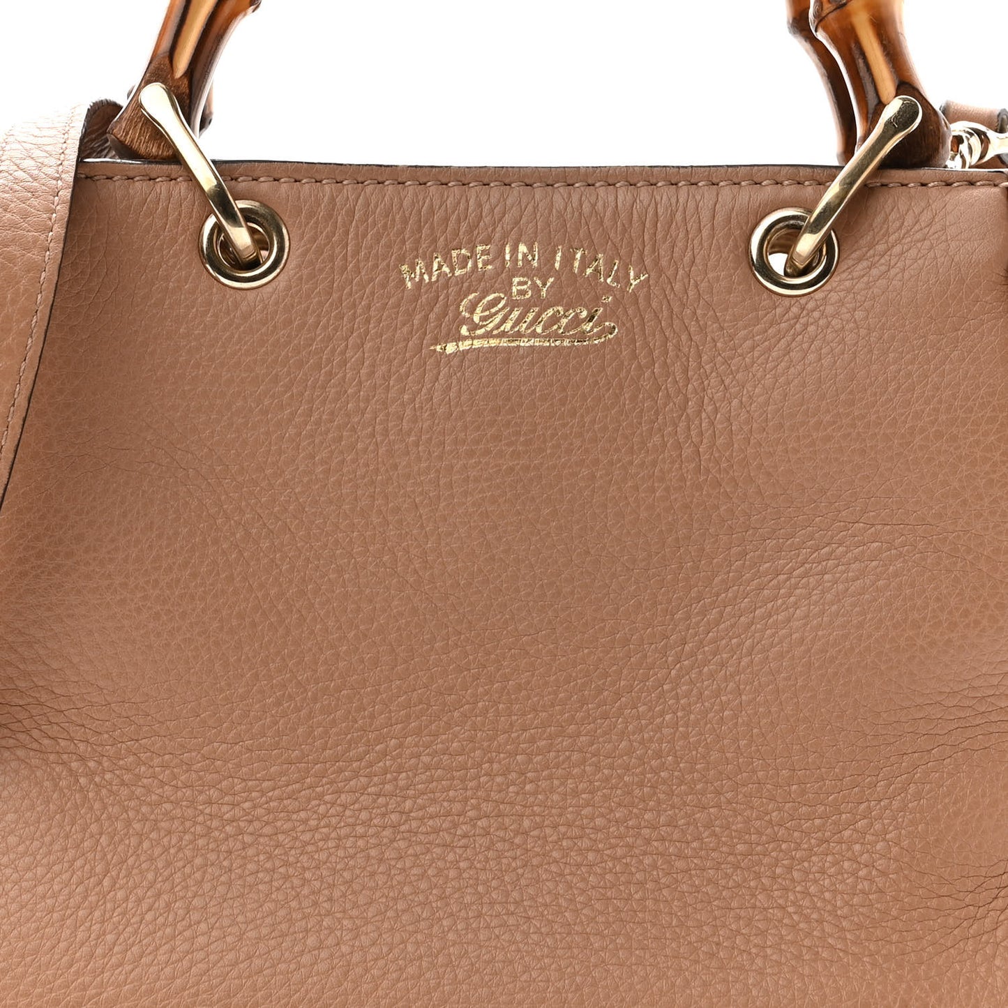 Cellarius Calfskin Mini Bamboo Shopper Tote Camelia