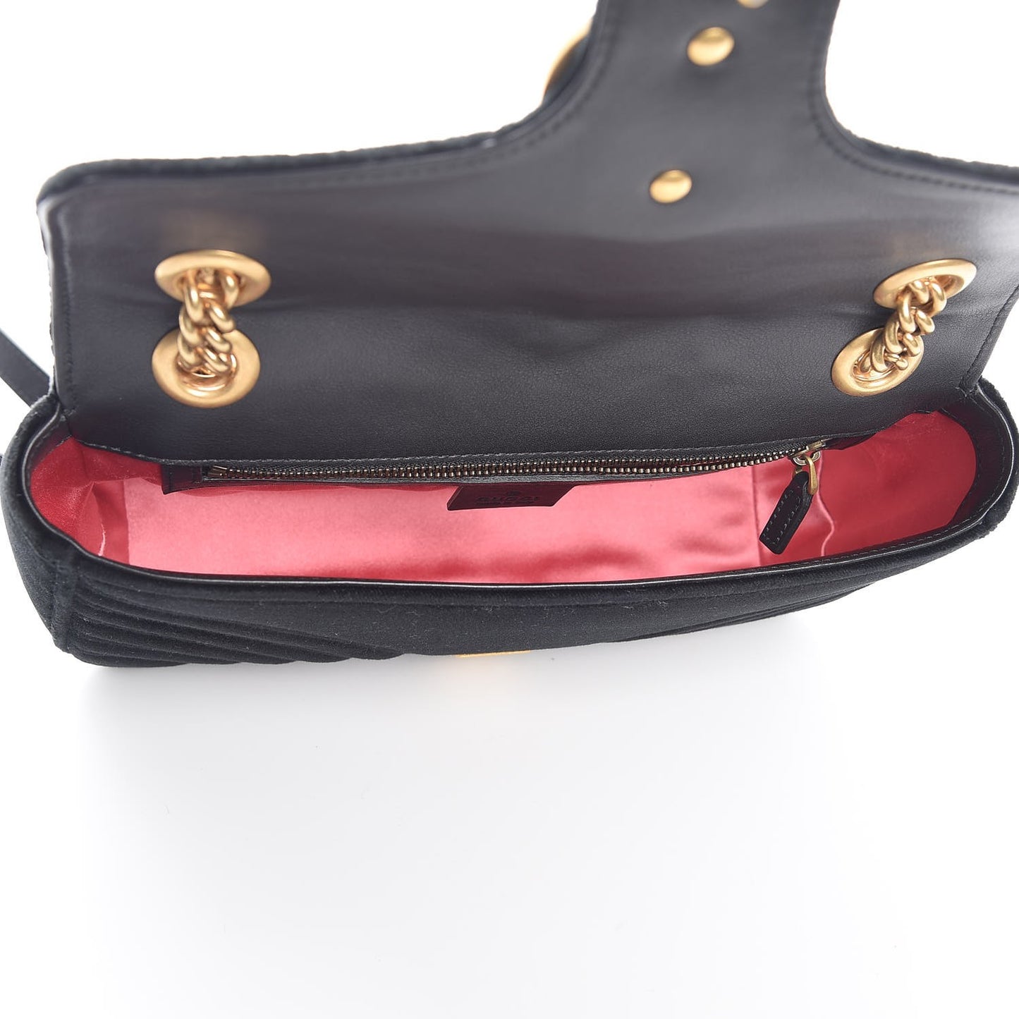 Velvet Matelasse Small GG Marmont Shoulder Bag Black