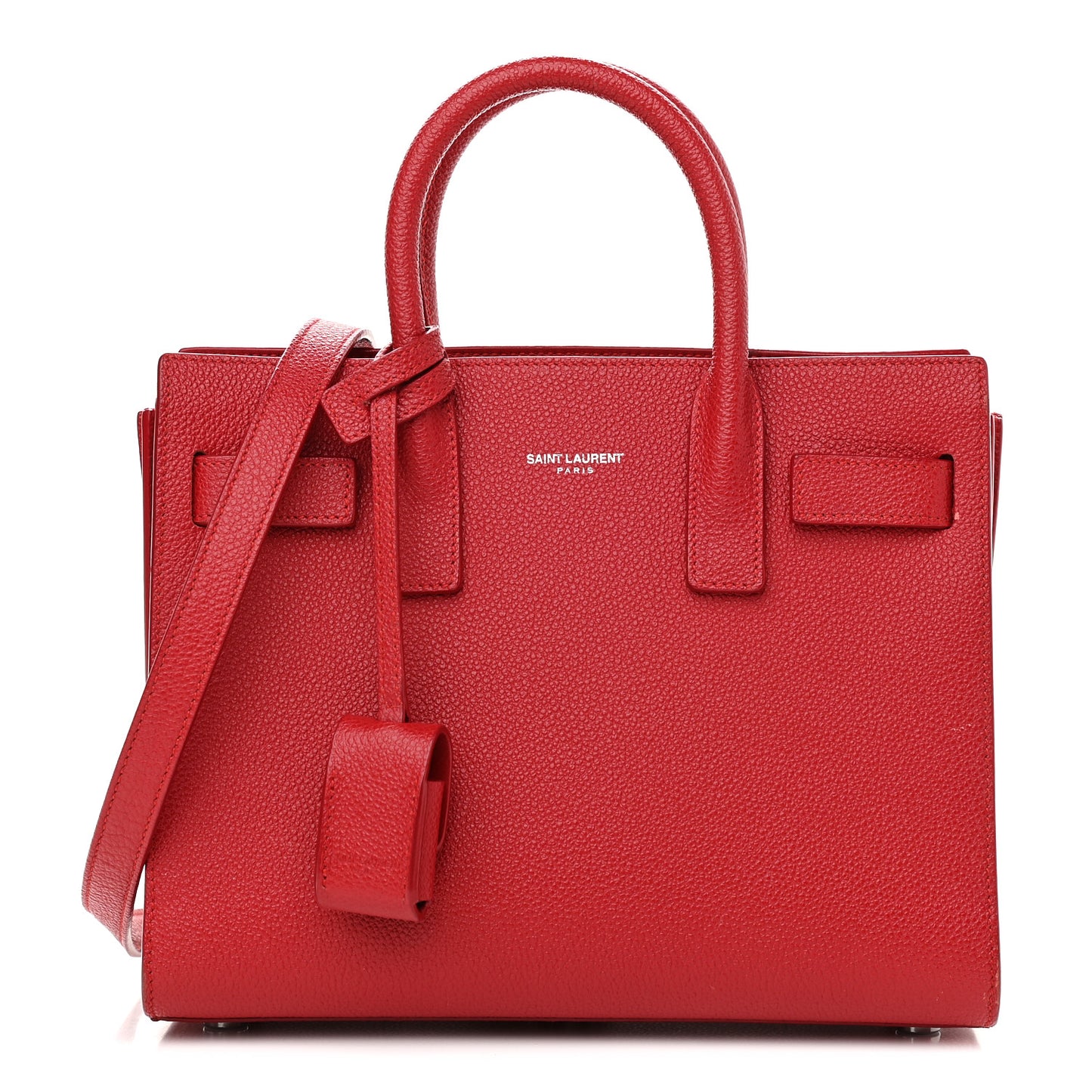 Grained Calfskin Nano Sac De Jour Lipstick Red
