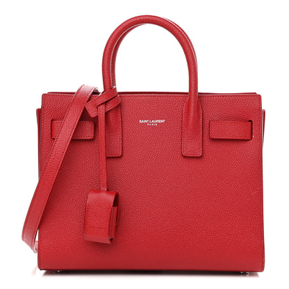 Saint Laurent Grained Calfskin Nano Sac De Jour Lipstick Red 1 of 12