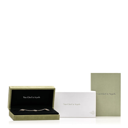 Van Cleef & Arpels 18K Yellow Gold Mother of Pearl 5 Motifs Vintage Alhambra Bracelet 4 of 4