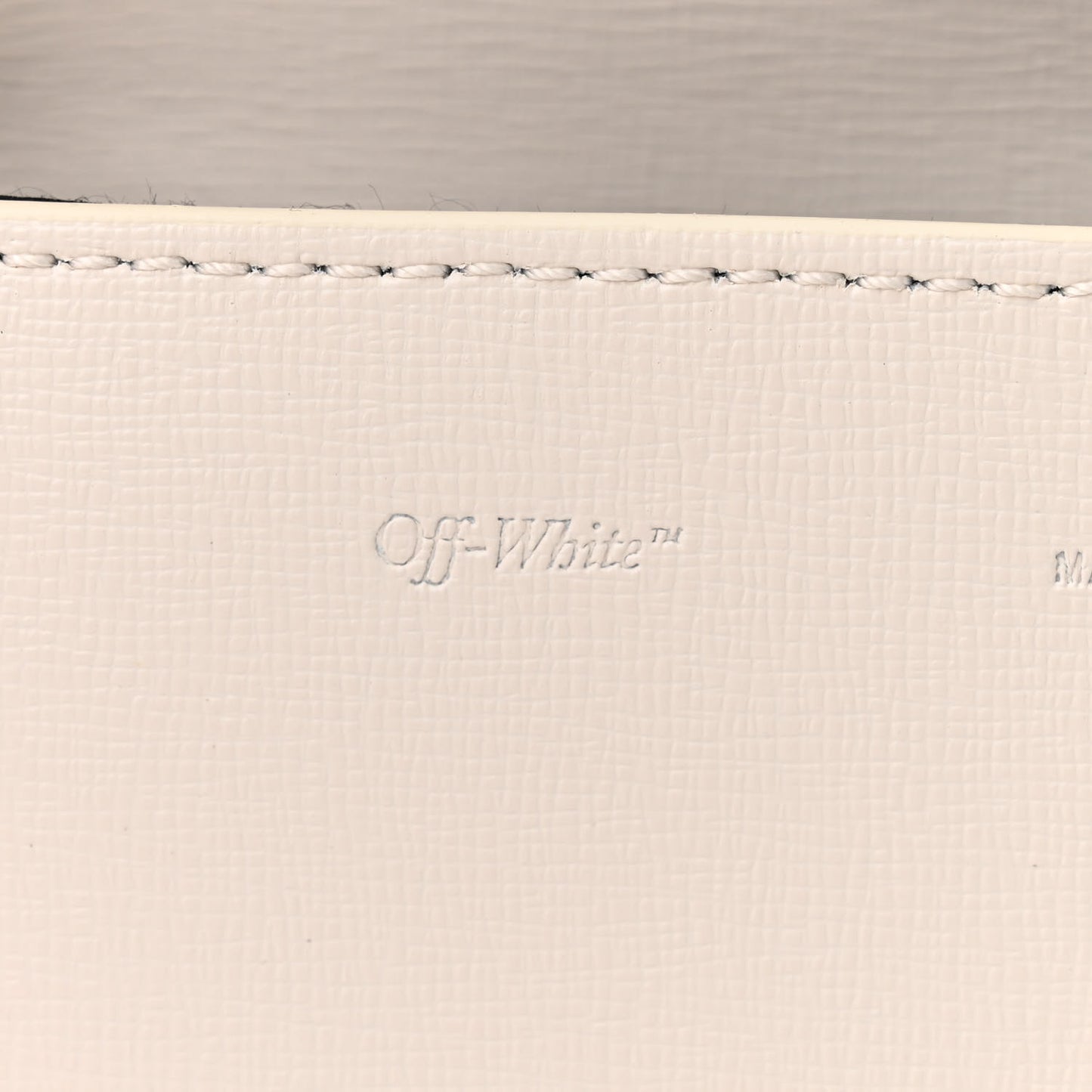 Saffiano Striped Baby Diag Binder Clip Bag White Black