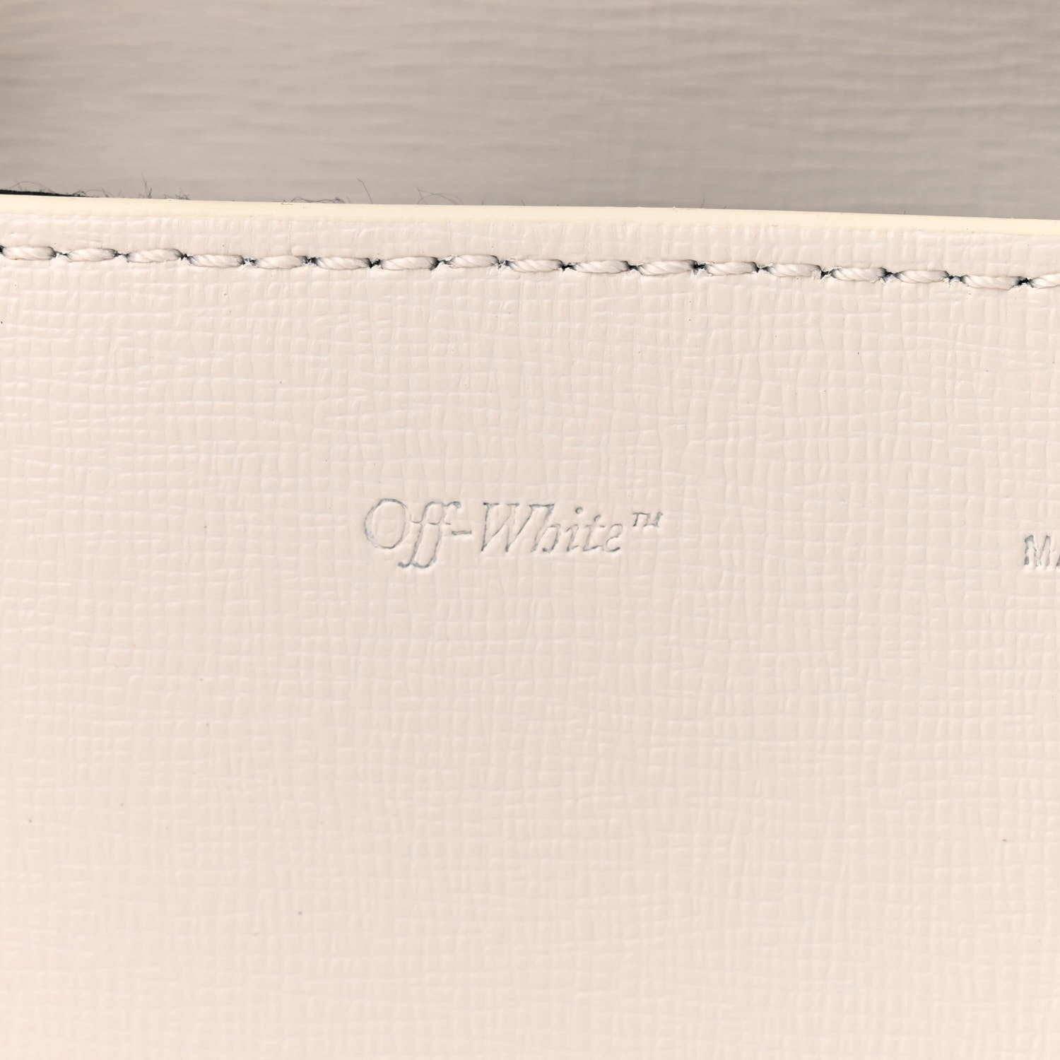 Off-White Saffiano Striped Baby Diag Binder Clip Bag White Black 7 of 12