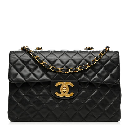 Chanel Lambskin Quilted XL Jumbo Single Flap Black 1 of 10
