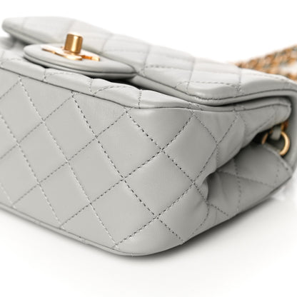 Chanel Lambskin Quilted Mini Pearl Crush Flap Light Grey 9 of 10