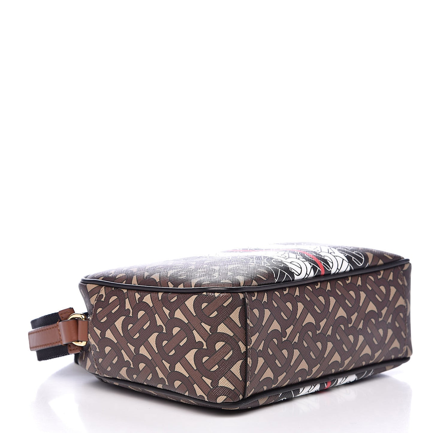 E-Canvas Monogram Stripe Crossbody Bag Bridle Brown