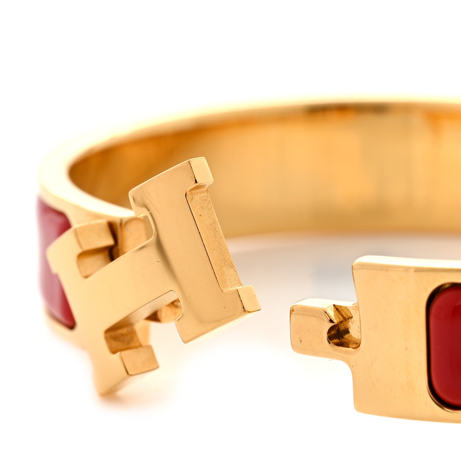 Hermes Enamel Narrow Clic Clac H Bracelet PM Rouge Bandana 6 of 8