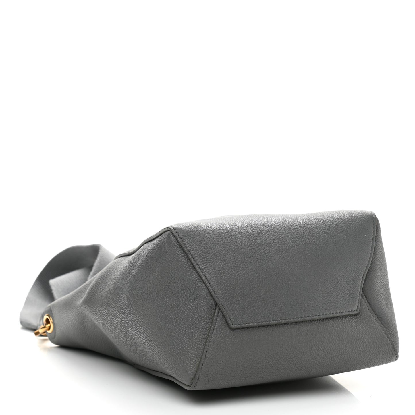 Soft Grained Calfskin Small Sangle Bucket Bag Grey
