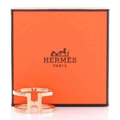 Hermes Permabrass H en Rond Scarf Ring Rose Gold 4 of 4