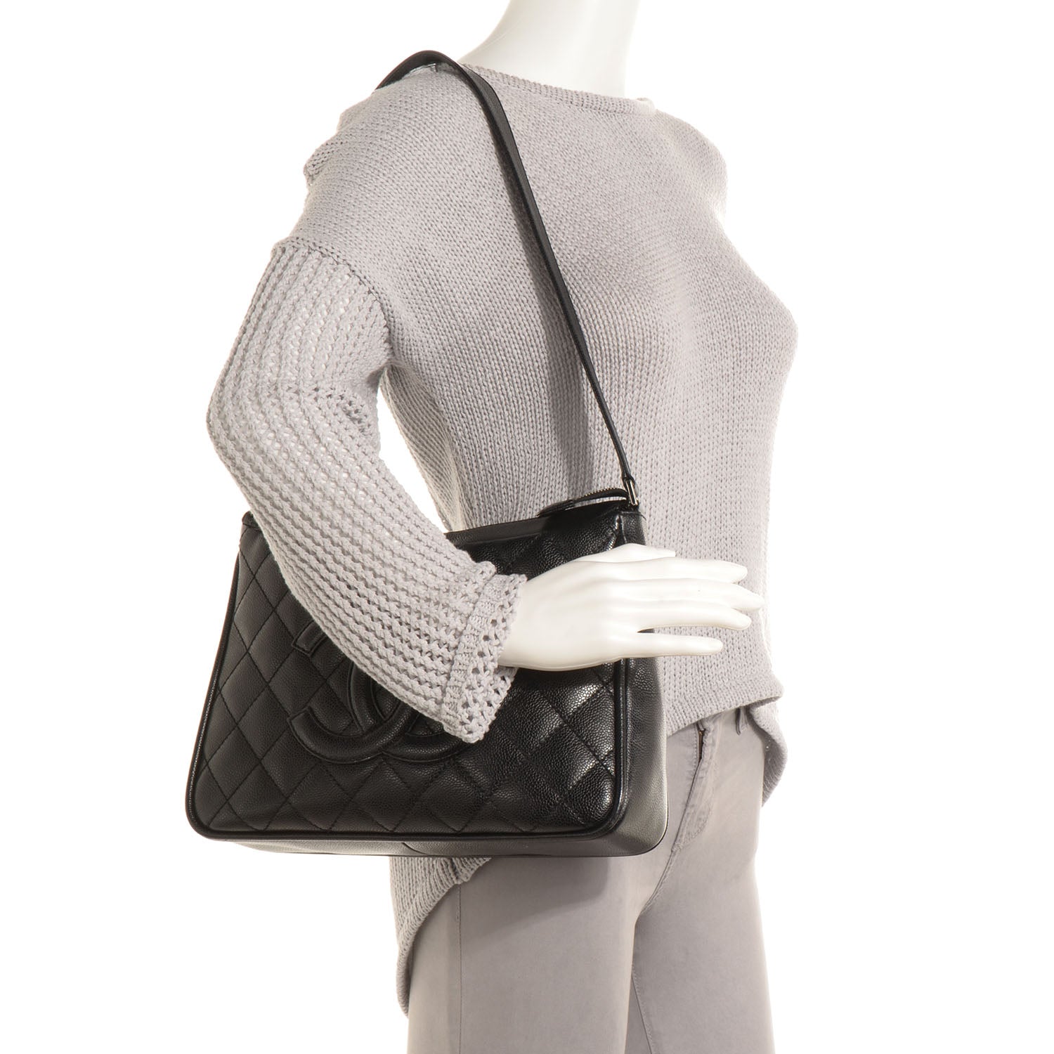 Chanel Caviar Quilted Shoulder Bag Black 2 of 7