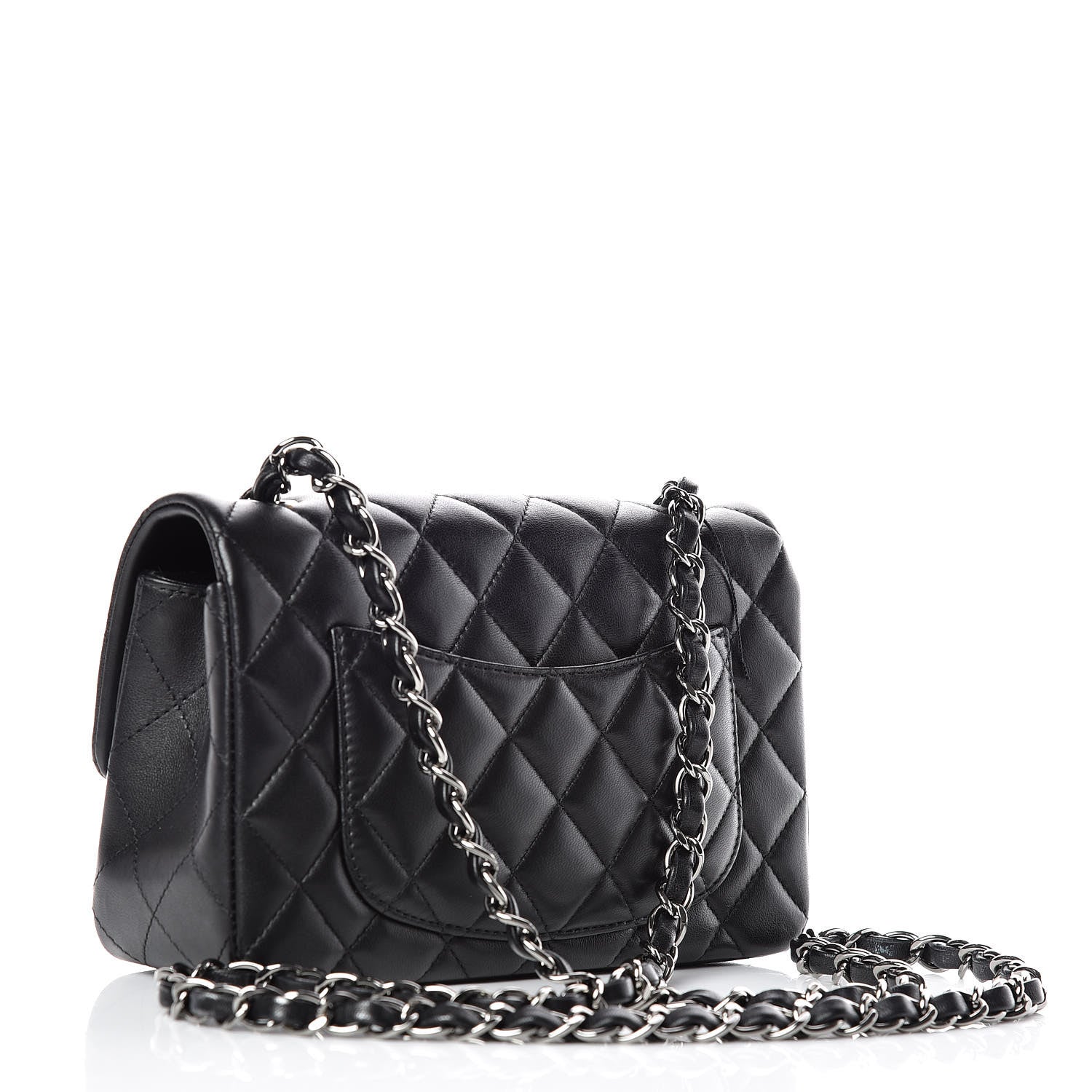 Chanel Lambskin Quilted Mini Rectangular Flap Black 3 of 10