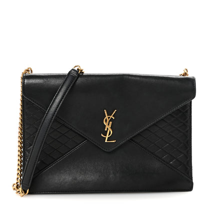 Saint Laurent Lambskin Quilted Monogram Gaby Chain Bag Black 1 of 11