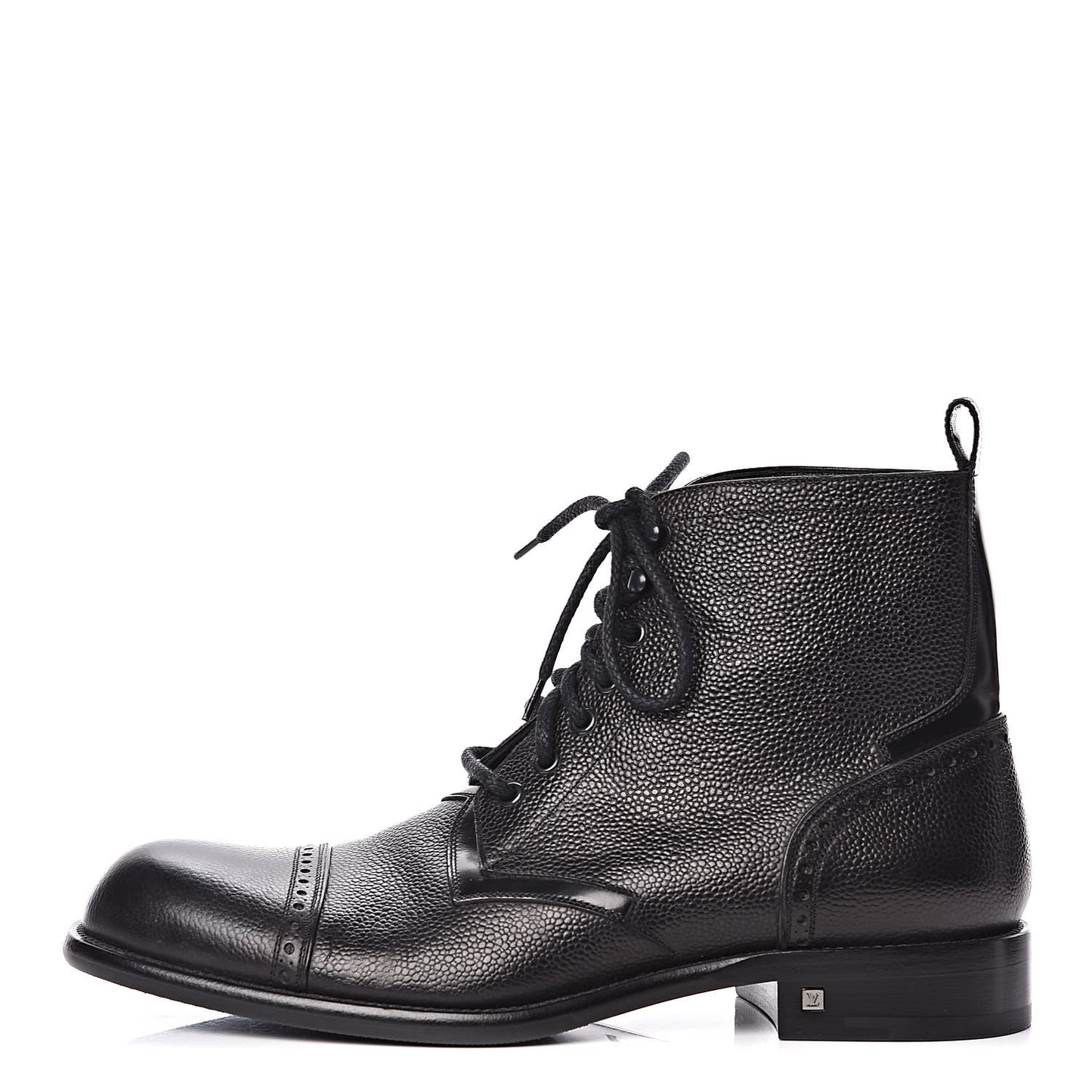 Calfskin Grained Winter Feel Ankle Boots 9 Black