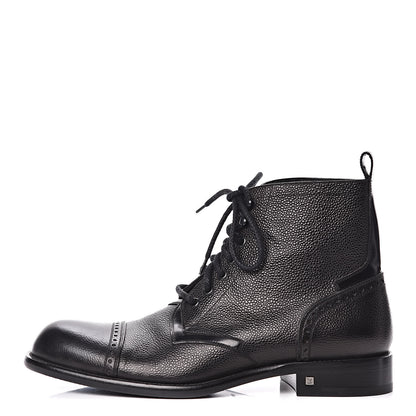 Louis Vuitton Calfskin Grained Winter Feel Ankle Boots 9 Black 1 of 10