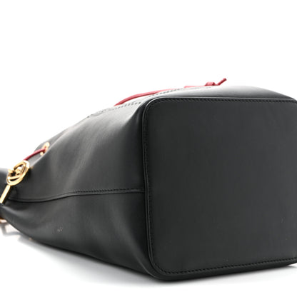 Fendi Vitello Grace F is Fendi Stamp Patch Perforated Small Mon Tresor Bucket Bag Black 8 of 9