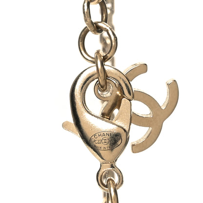 Chanel Metal Crystal Logo Choker Necklace Gold 4 of 4