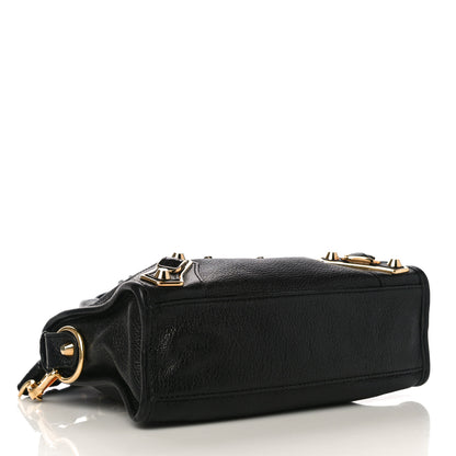 Balenciaga Chevre Gold Metallic Edge Hardware Mini City Black 4 of 11