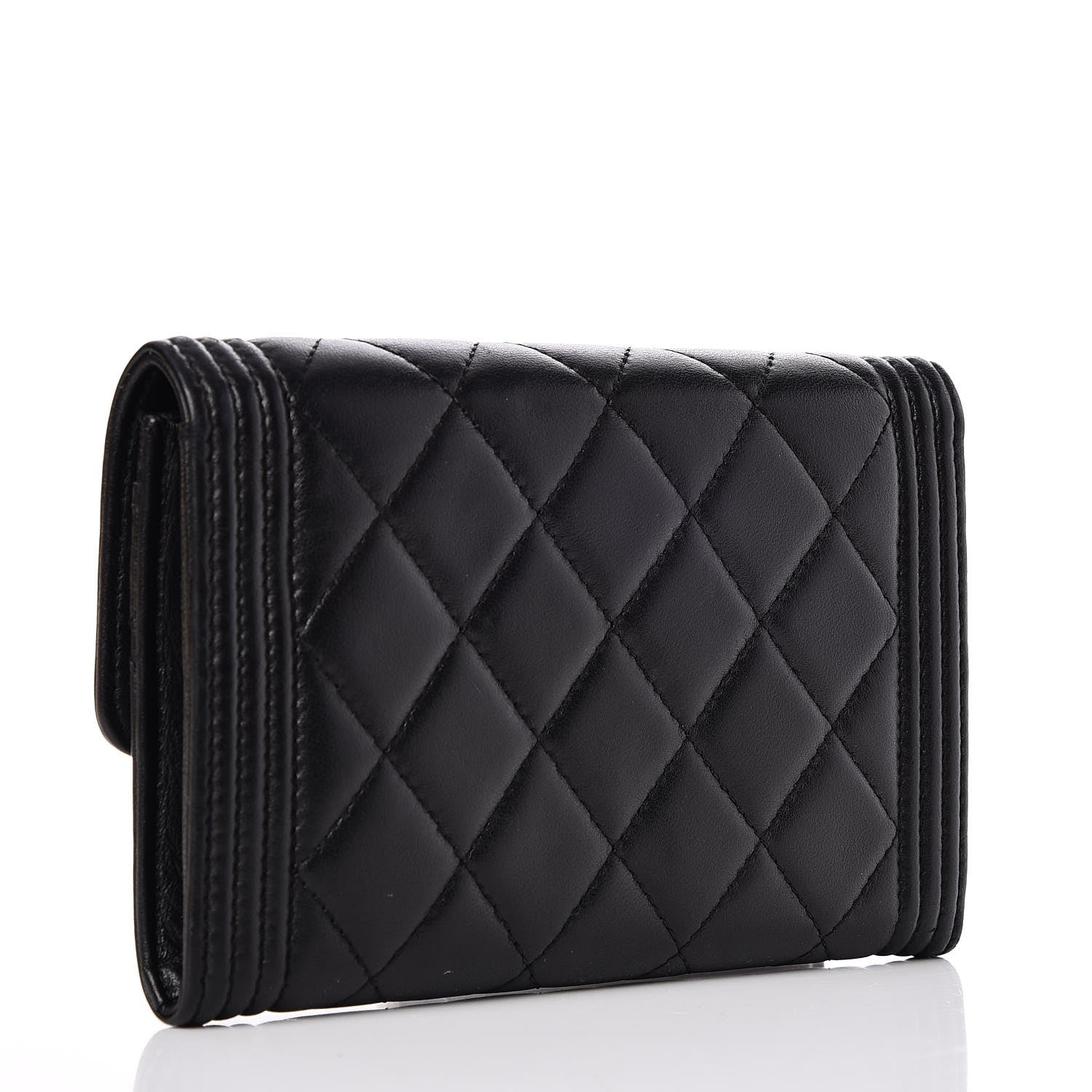 Chanel Calfskin Quilted Small Boy Flap Wallet Black 3 of 8