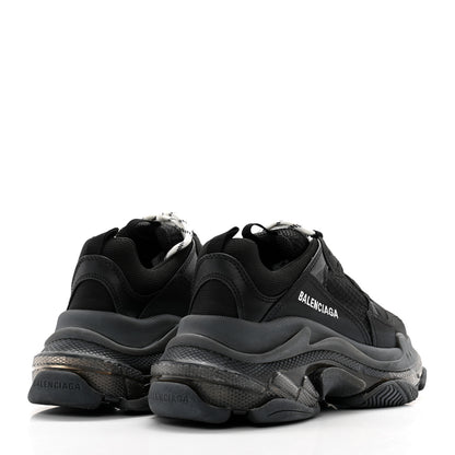 Balenciaga Fabric Mesh Womens Triple S Sneakers 37 Black 4 of 10