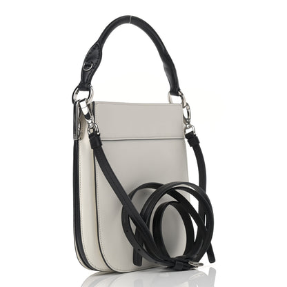 Prada City Calfskin Small Margit Bag White Black 3 of 9