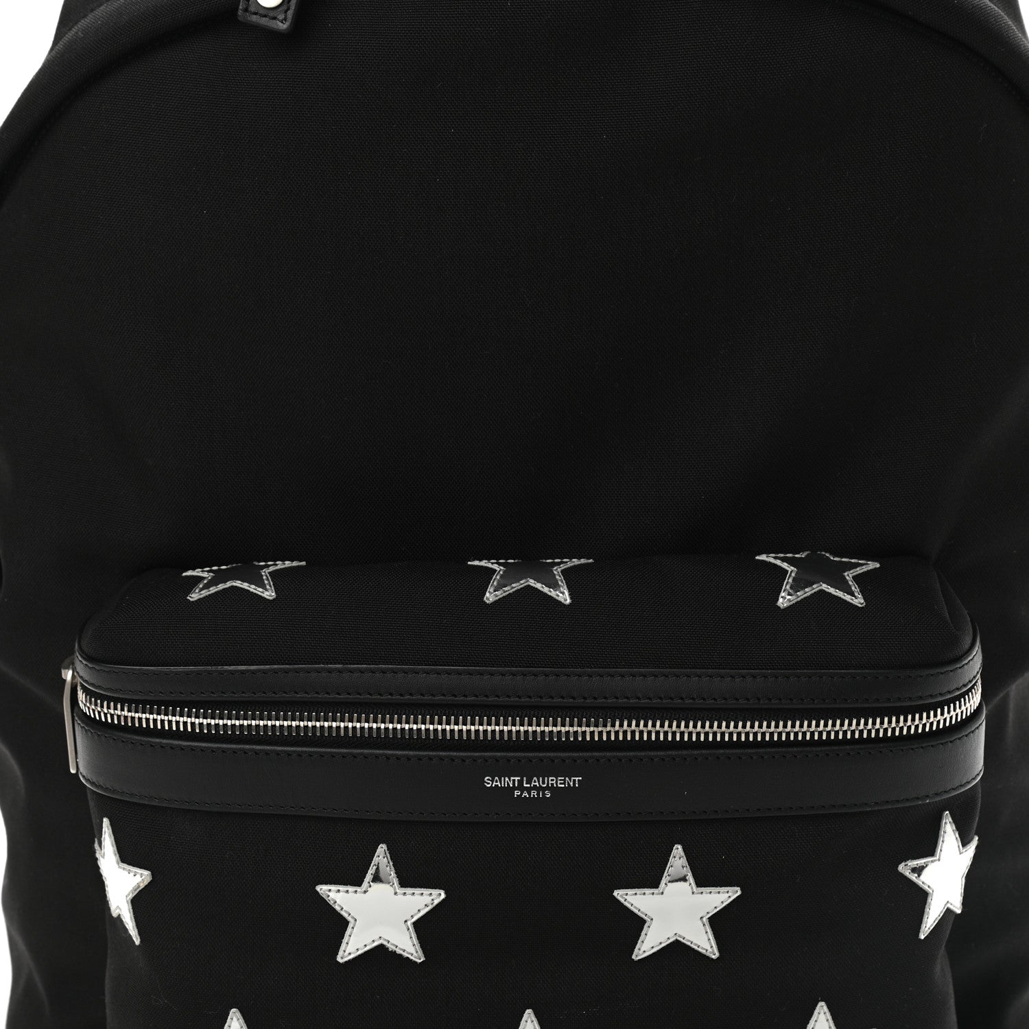 Saint Laurent Canvas Stars Print Hunting Backpack Black Silver 6 of 8